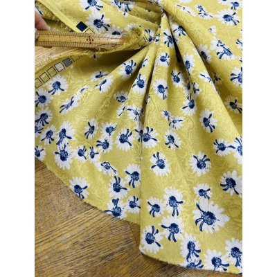 画像6: 生地:ジャガード織り×花柄プリント生地(イエロー)