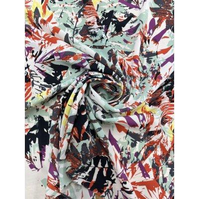 画像7: 生地:ポリエステル100%セミダルデシンカラフルプリント(白地)