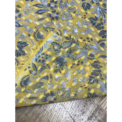 画像4: 生地:植物柄プリント シフォンカットジャガード(黄色)