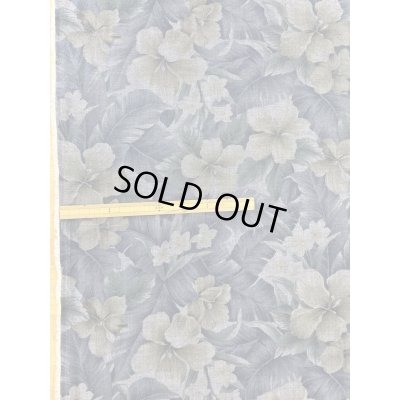 画像2: 生地：ハイビスカス柄プリント　デニム風コットン（デニムブルー）