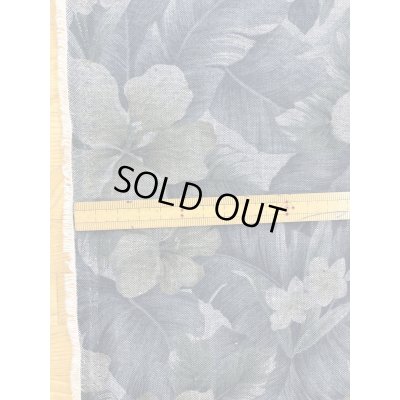 画像3: 生地：ハイビスカス柄プリント　デニム風コットン（デニムブルー）