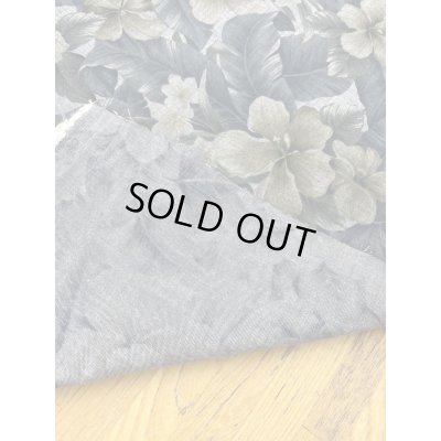 画像4: 生地：ハイビスカス柄プリント　デニム風コットン（デニムブルー）