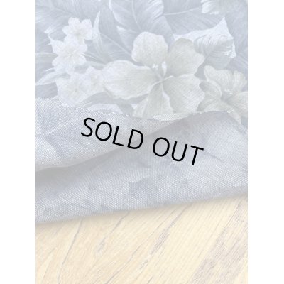 画像5: 生地：ハイビスカス柄プリント　デニム風コットン（デニムブルー）