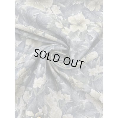 画像7: 生地：ハイビスカス柄プリント　デニム風コットン（デニムブルー）