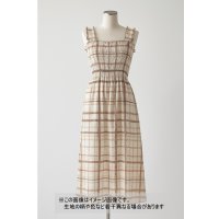 生地：綿ローンミラクルウェーブ 格子柄（茶）