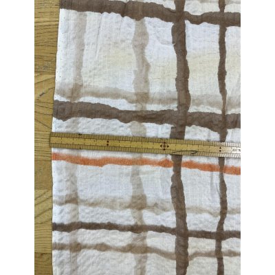 画像3: 生地：綿ローンミラクルウェーブ 格子柄（茶）