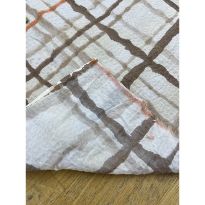 画像4: 生地：綿ローンミラクルウェーブ 格子柄（茶）