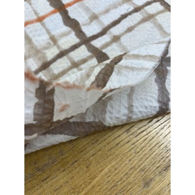 画像5: 生地：綿ローンミラクルウェーブ 格子柄（茶）