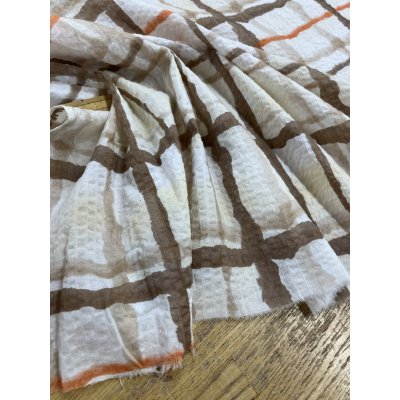 画像6: 生地：綿ローンミラクルウェーブ 格子柄（茶）