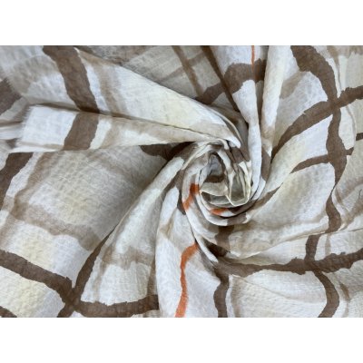 画像7: 生地：綿ローンミラクルウェーブ 格子柄（茶）