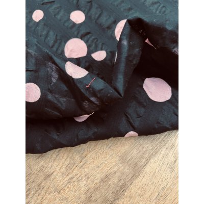 画像5: 生地：綿ローンミラクルウェーブ ランダムドット（黒／ピンク）