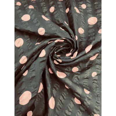 画像7: 生地：綿ローンミラクルウェーブ ランダムドット（黒／ピンク）