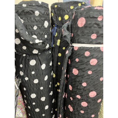 画像11: 生地：綿ローンミラクルウェーブ ランダムドット（黒／ピンク）