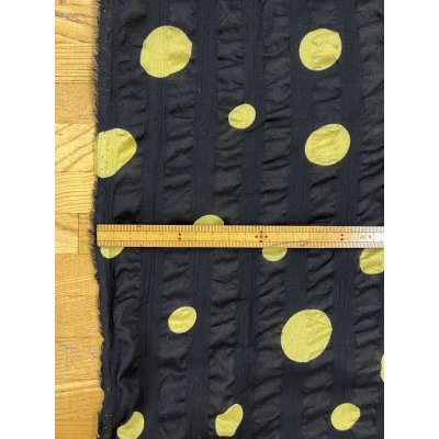 画像3: 生地：綿ローンミラクルウェーブ ランダムドット（黒／イエロー）