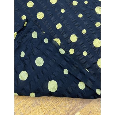 画像4: 生地：綿ローンミラクルウェーブ ランダムドット（黒／イエロー）