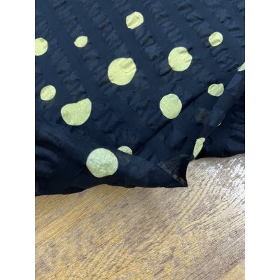 画像5: 生地：綿ローンミラクルウェーブ ランダムドット（黒／イエロー）