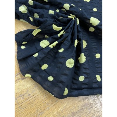 画像6: 生地：綿ローンミラクルウェーブ ランダムドット（黒／イエロー）