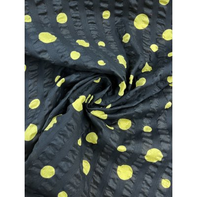 画像7: 生地：綿ローンミラクルウェーブ ランダムドット（黒／イエロー）