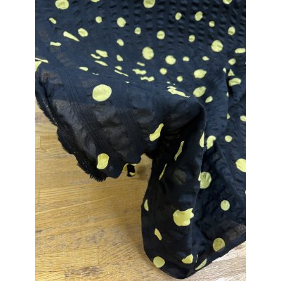 画像8: 生地：綿ローンミラクルウェーブ ランダムドット（黒／イエロー）