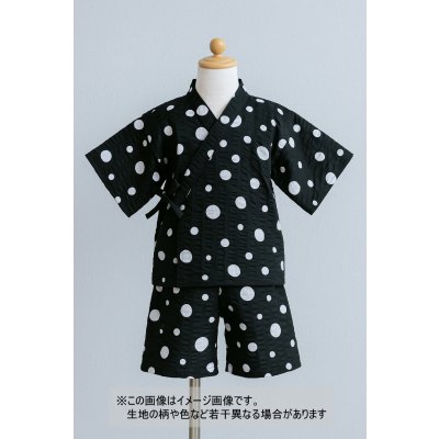 画像1: 生地：綿ローンミラクルウェーブ ランダムドット（黒／白）