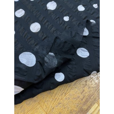 画像5: 生地：綿ローンミラクルウェーブ ランダムドット（黒／白）