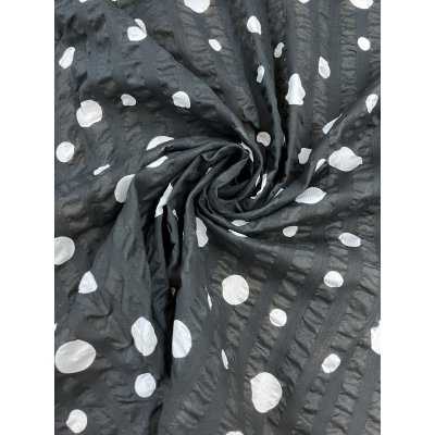 画像7: 生地：綿ローンミラクルウェーブ ランダムドット（黒／白）