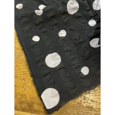 画像8: 生地：綿ローンミラクルウェーブ ランダムドット（黒／白）