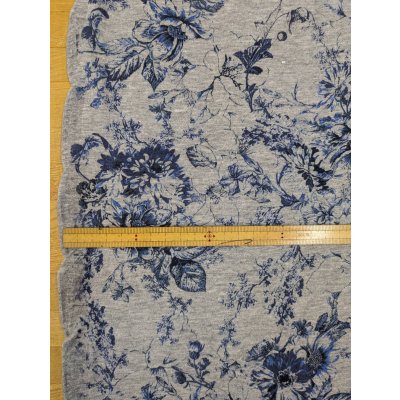 画像3: 生地：コットン天竺フラワープリント（グレー地／ブルー）