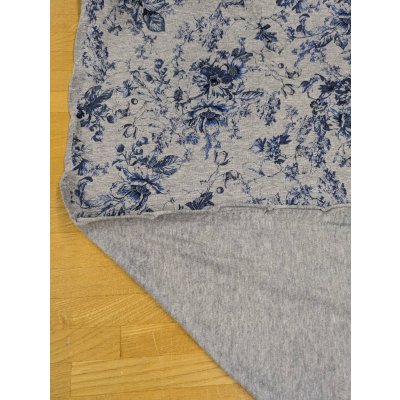 画像4: 生地：コットン天竺フラワープリント（グレー地／ブルー）