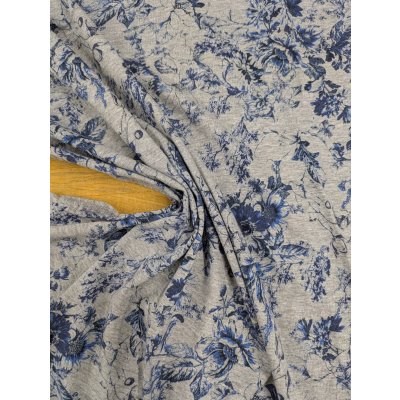 画像5: 生地：コットン天竺フラワープリント（グレー地／ブルー）