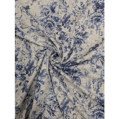 画像6: 生地：コットン天竺フラワープリント（グレー地／ブルー）