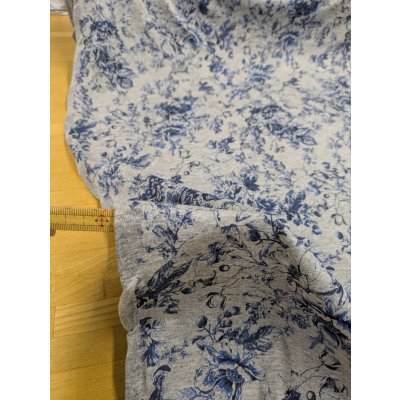 画像7: 生地：コットン天竺フラワープリント（グレー地／ブルー）