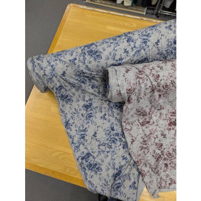 画像8: 生地：コットン天竺フラワープリント（グレー地／ブルー）