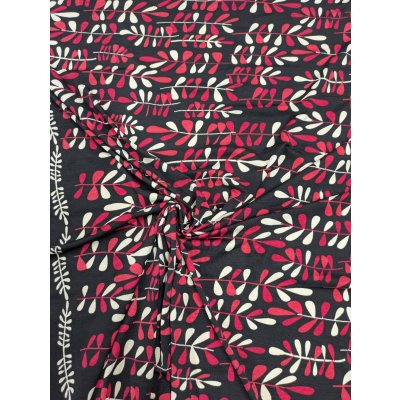 画像6: 生地：ポリエステル黒地×赤系プリントパネルニット
