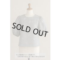 生地：刺繍入りボーダー（白／紺）