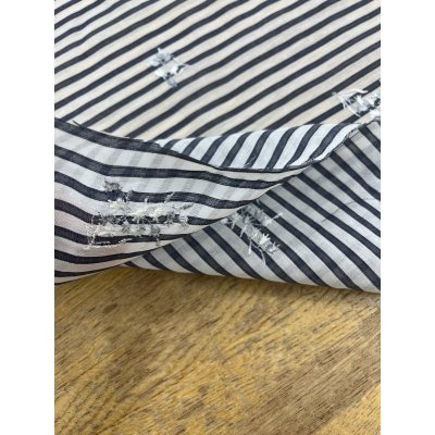 画像5: 生地：刺繍入りボーダー（白／紺）