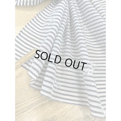 画像6: 生地：刺繍入りボーダー（白／紺）