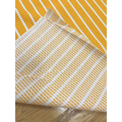 画像4: 生地：綿100％ナミナミストライプ（オレンジ×白）