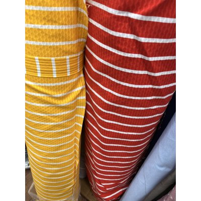 画像10: 生地：綿100％ナミナミストライプ（オレンジ×白）