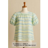 生地：ポリエステル綿ファンシーヤーンボーダー（グリーン系）