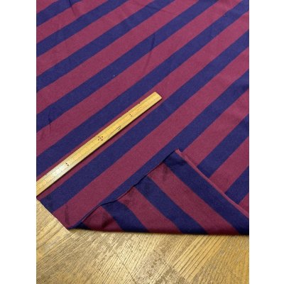 画像4: 生地：綿100％太ボーダー天竺ニット（エンジ×紺）