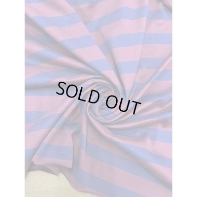 画像7: 生地：綿100％太ボーダー天竺ニット（エンジ×紺）