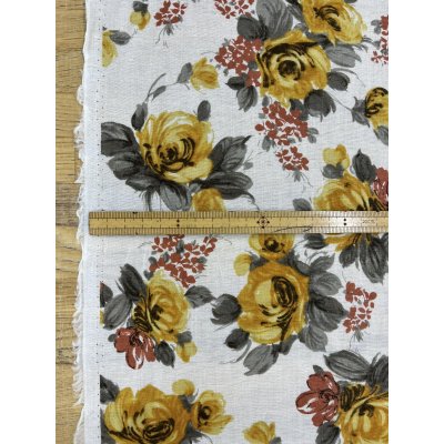 画像3: 生地：綿花柄プリント（キナリ／黄色）