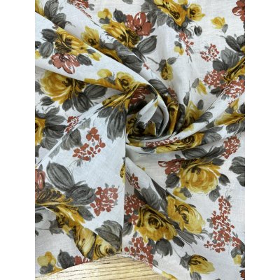 画像7: 生地：綿花柄プリント（キナリ／黄色）