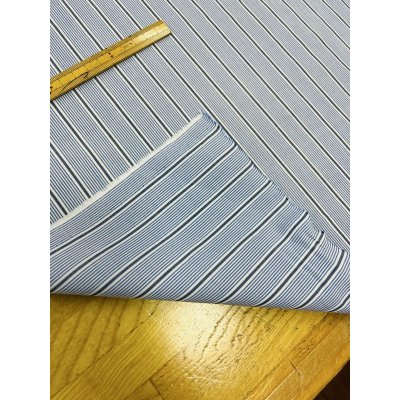 画像4: 生地：ストライプ柄プリント 中厚コットン（白／紺）