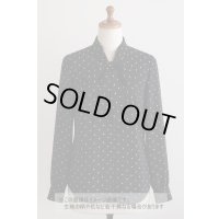 生地：水玉柄ポリエステルデシン（ブラック×白）