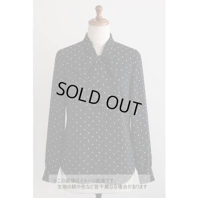 画像1: 生地：水玉柄ポリエステルデシン（ブラック×白）