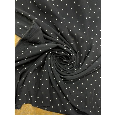 画像6: 生地：水玉柄ポリエステルデシン（ブラック×白）