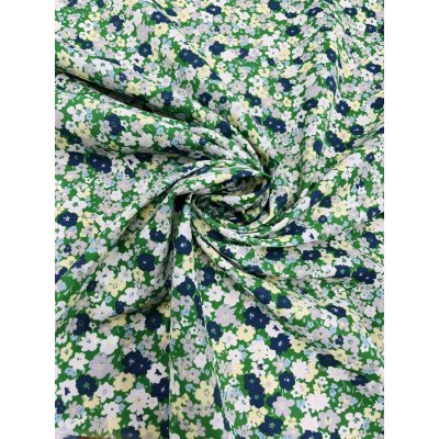 画像7: 生地:ポリエステル100%30スパンローン(グリーン・フローラル)