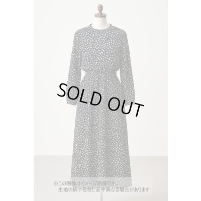 画像1: 生地:ポリエステル100%ヴィーナスデシン(黒×白変形ドット)
